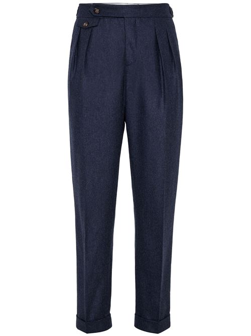 Navy blue box-pleat pants Brunello Cucinelli | M038PM5030C532